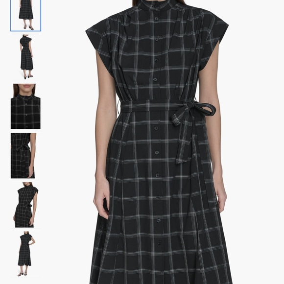 Calvin Klein Dresses & Skirts - Calvin Klein Windowpane Plaid Cap Sleeve Midi Shirtdress, size 10